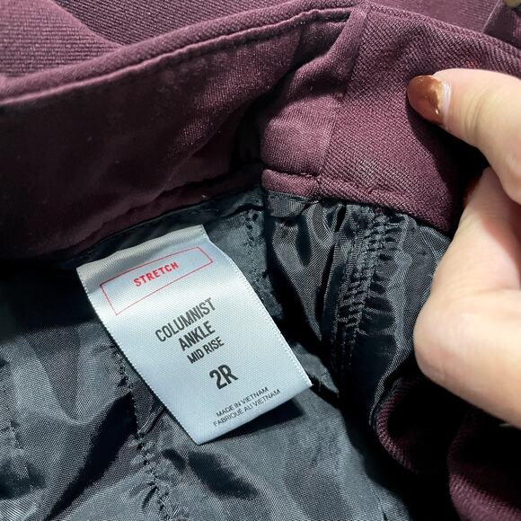 Express Women's Burgundy Columnist Ankle Pants Trousers - Size 2 - Picture 5 of 9